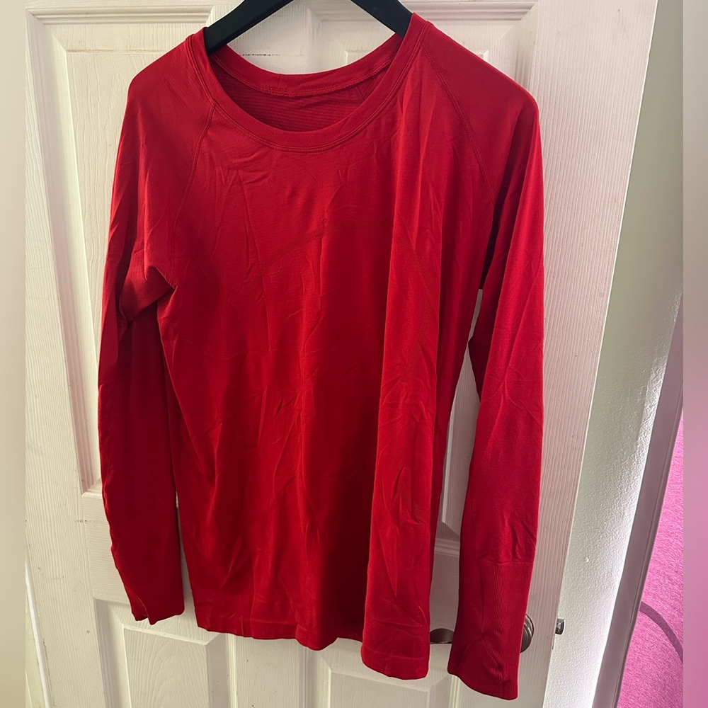 lululemon athletica Red Long Sleeve Tee